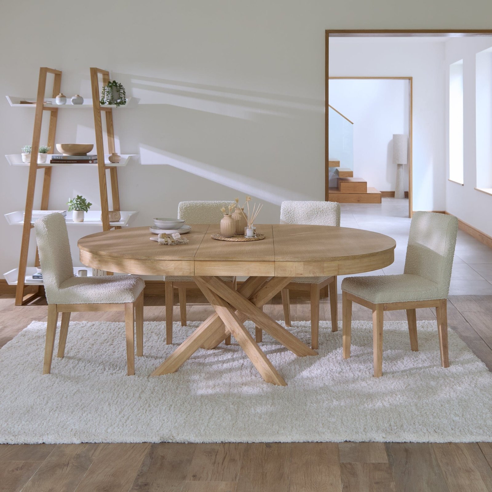 Amelia Whitewash Wood Extendable Dining Table - Elegant Flexibility - Image 5