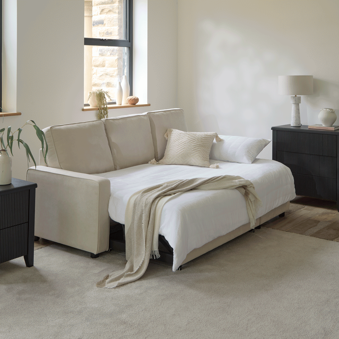 Hugo Corner Sofa Bed with Storage - White - Versatile Living Solution