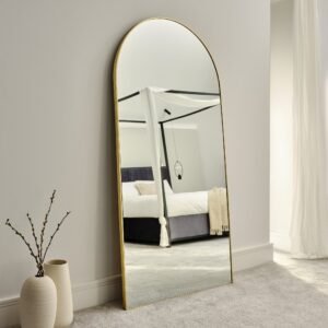 Ingham Full Length Arch Mirror 180x90cm - Gold - Statement Luxury