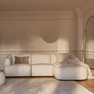 Nathalia Right Chaise Corner Sofa - Chalk White Boucle