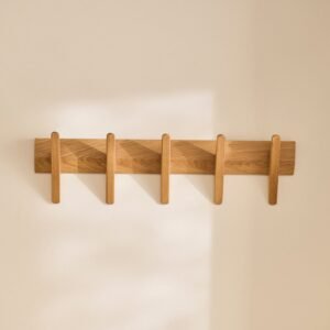 Roe Small Pale Oak Coat Rack - Compact Scandinavian Elegance