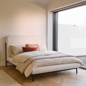 Tallulah Double Bed - Chalk White Boucle - Cloud-Like Elegance