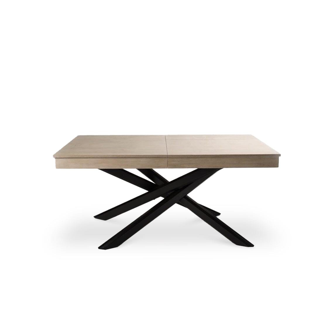 Amelia Whitewash Wood Extendable Dining Table - Black Legs - Modern Contrast - Image 13