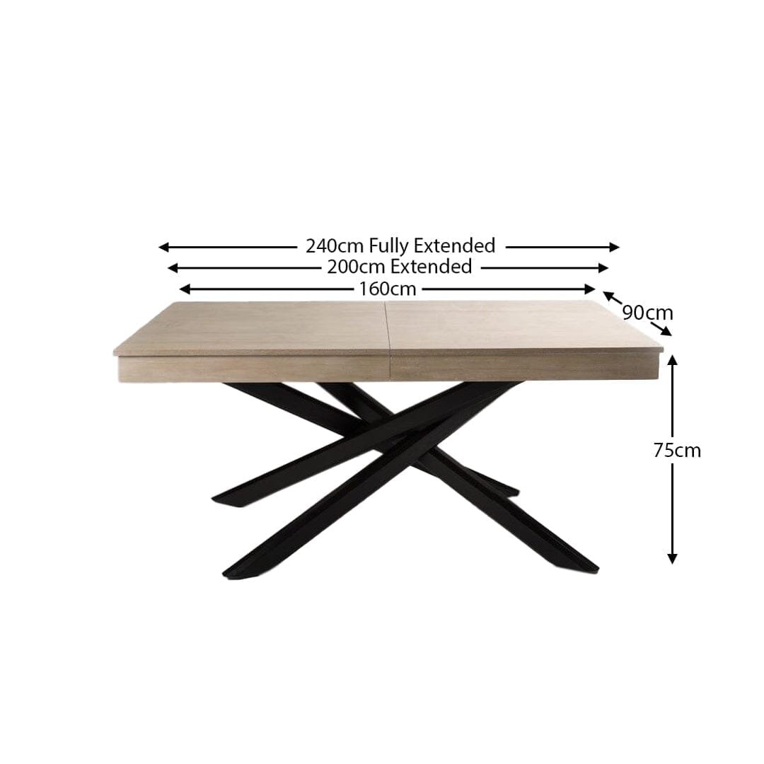 Amelia Whitewash Wood Extendable Dining Table - Black Legs - Modern Contrast - Image 15