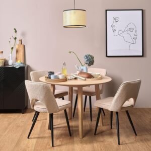 Charlie Pale Oak Dining Table - Drop Leaf - Space-Saving Elegance