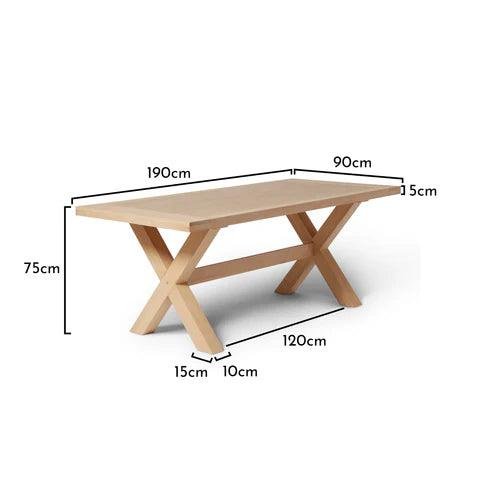 Charlotte Whitewash Dining Table - Cross Leg - Scandinavian Dining Elegance - Image 14