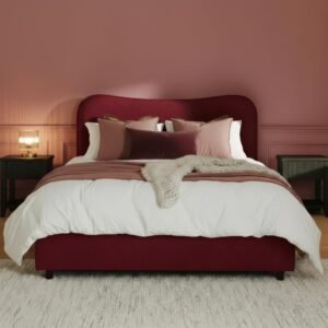 Finola Double Ottoman Bed - Burgundy Red - Bold Bedroom Statement