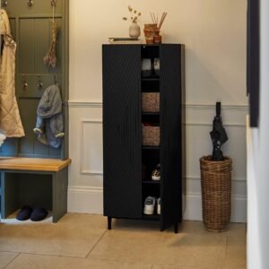 Jack Geometric Shoe Cabinet - Black - Bold Contemporary Storage