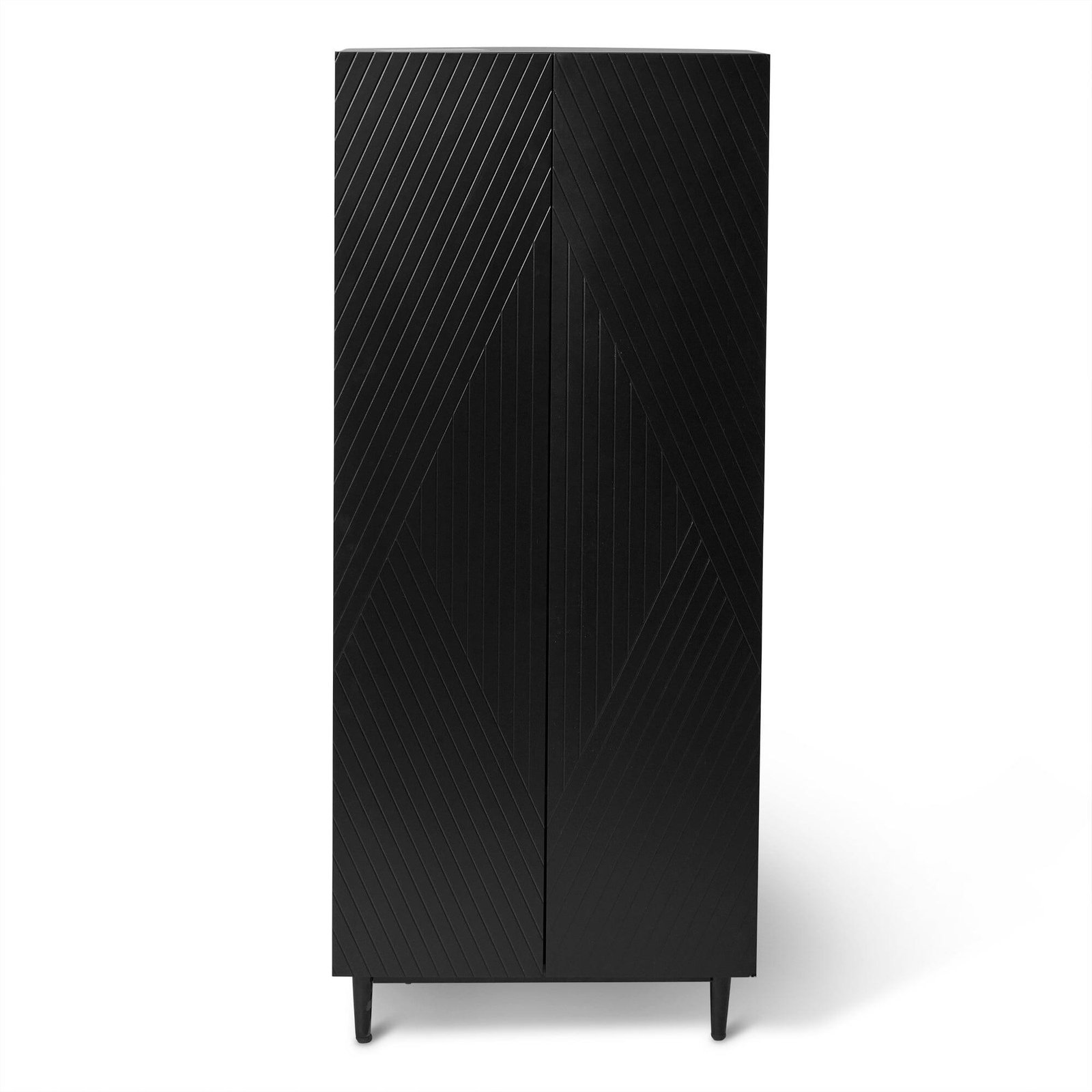 Jack Geometric Shoe Cabinet - Black - Bold Contemporary Storage - Image 7