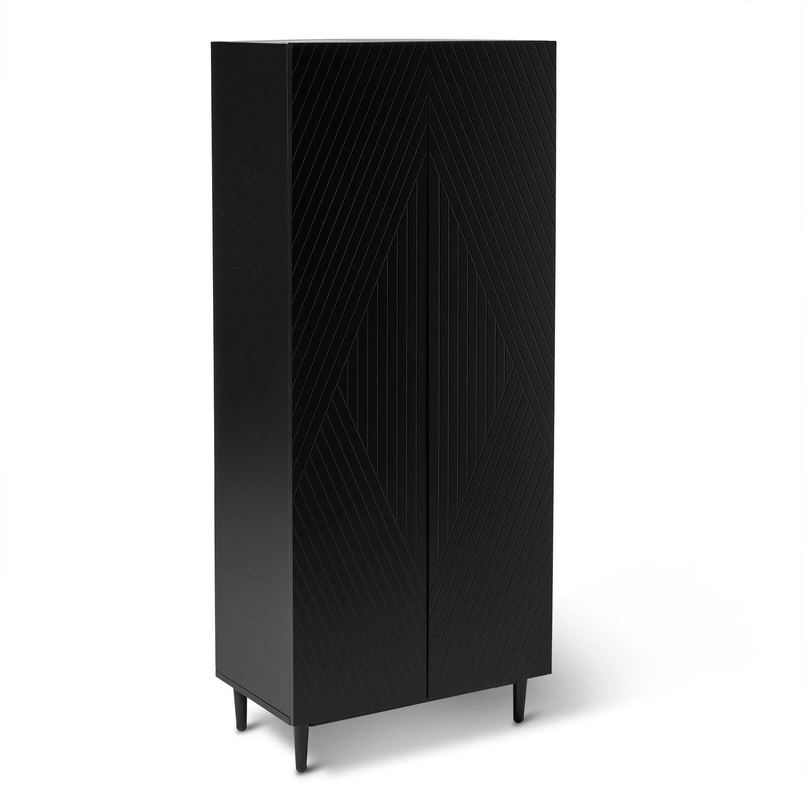 Jack Geometric Shoe Cabinet - Black - Bold Contemporary Storage - Image 8