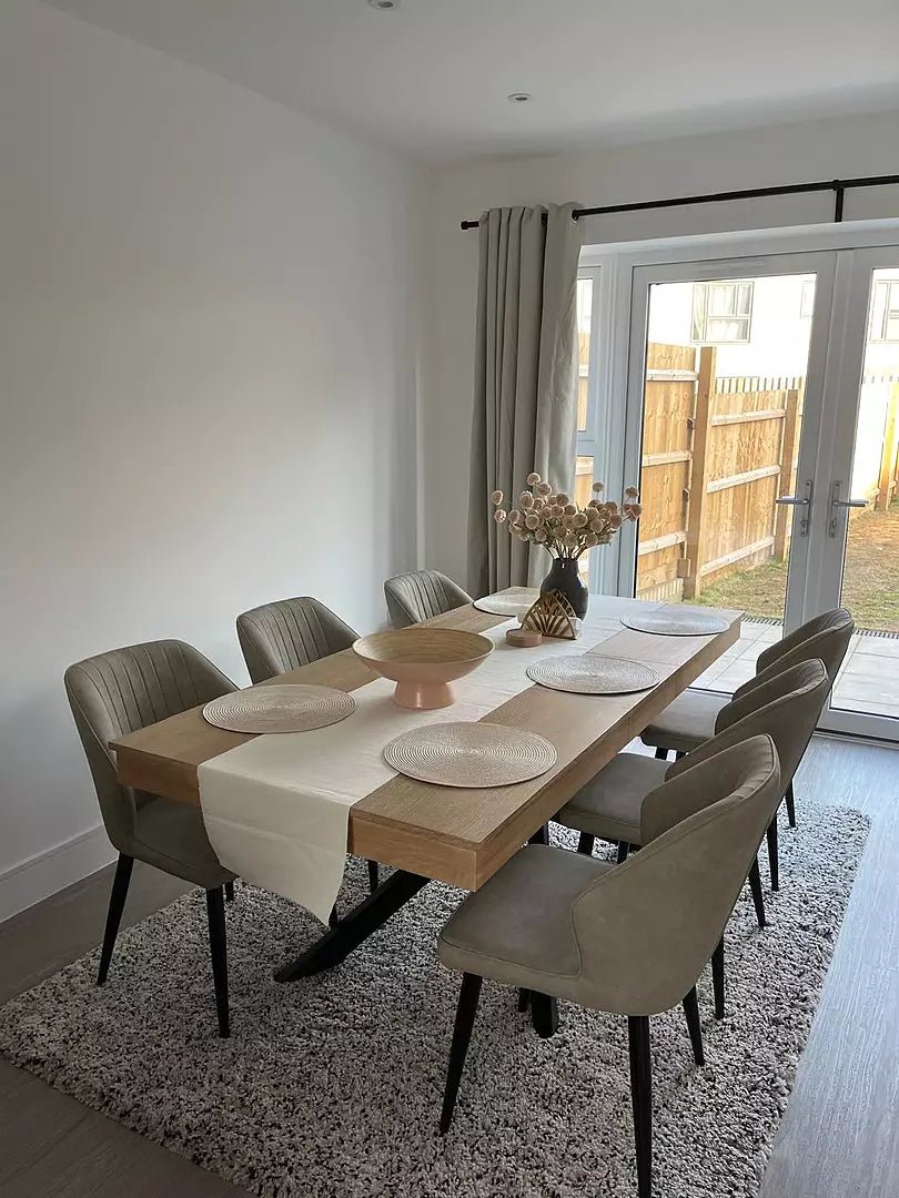 Amelia Whitewash Wood Extendable Dining Table - Black Legs - Modern Contrast - Image 3