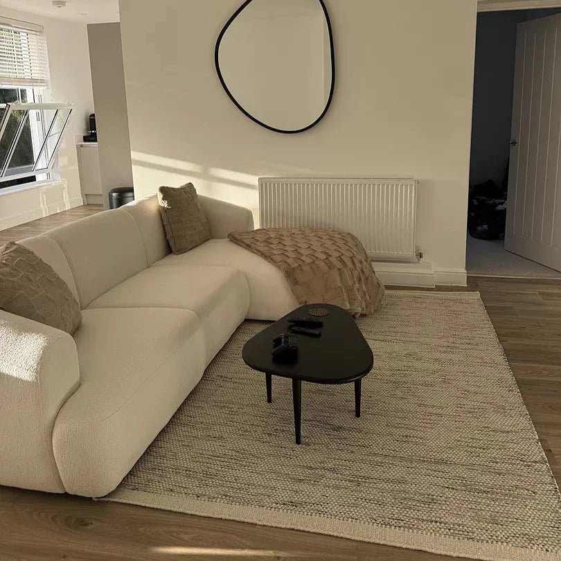 Nathalia Right Chaise Corner Sofa - Chalk White Boucle - Image 6